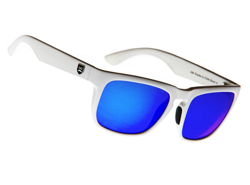 Huckleberry - Crisp White / Blue Iridium Lens