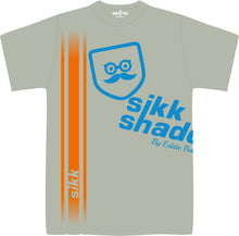 Sikk Branded T Shirt - Grey W/Blue Logo & Orange Stripe