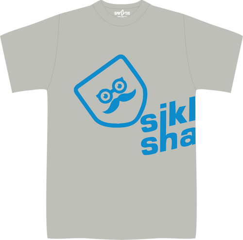 Sikk Branded T Shirt - Grey W/Blue Logo