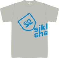 Sikk Branded T Shirt - Grey W/Blue Logo